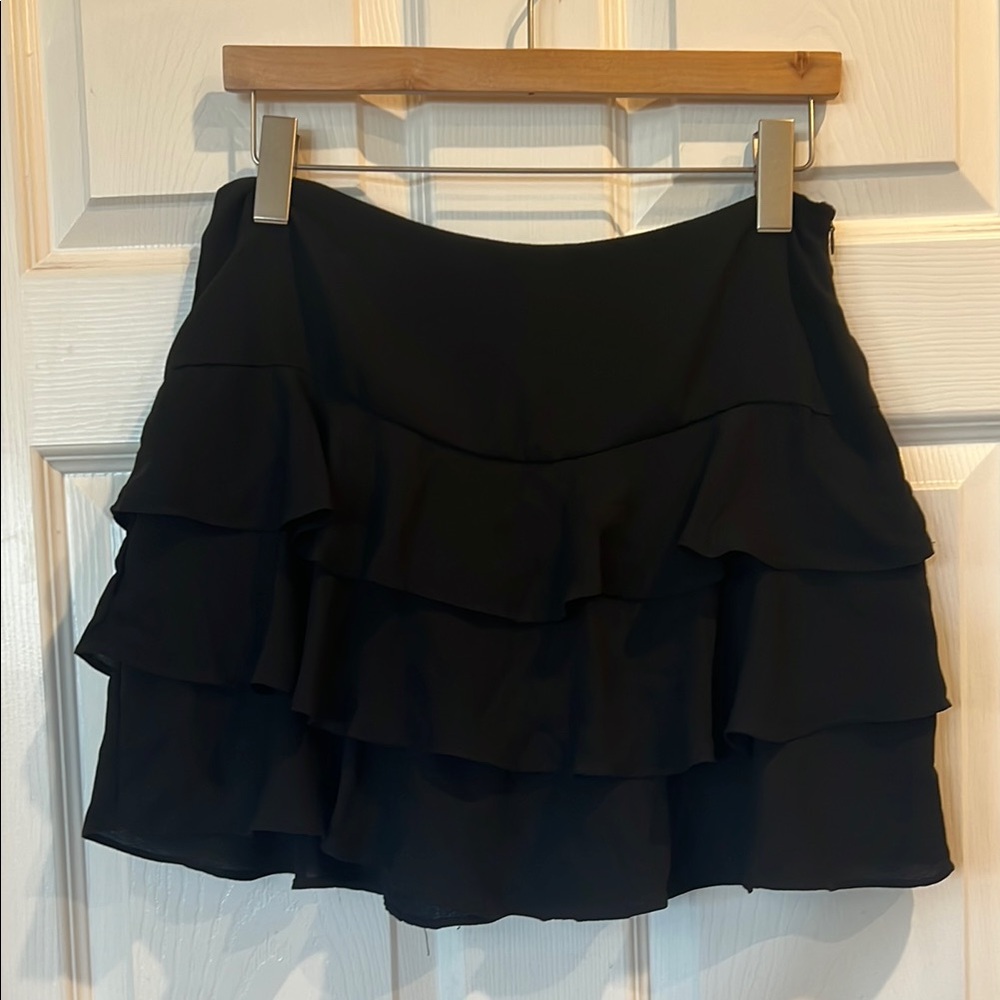 FOREVER 21 Ruffled Side Zip Mini Skirt